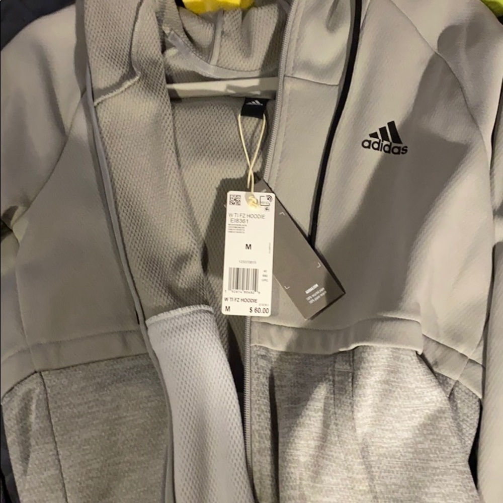Adidas gray fz hoodie